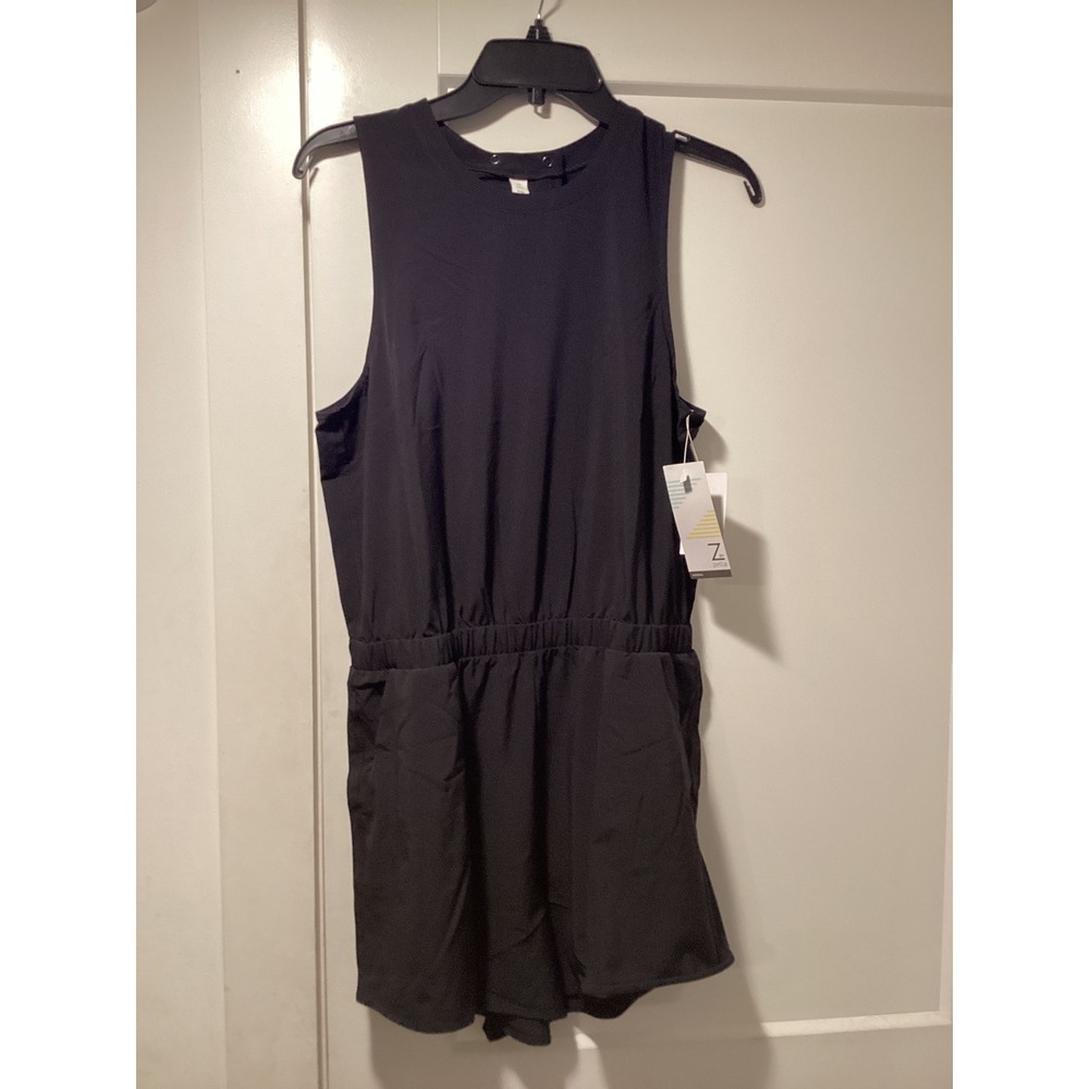 Z by Zella Interval Romper Black Sleeveless Activewear Jumpsuit RZ526612MI Med